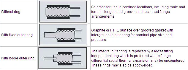 Metal Serrated Gasket with Graphite on Surface